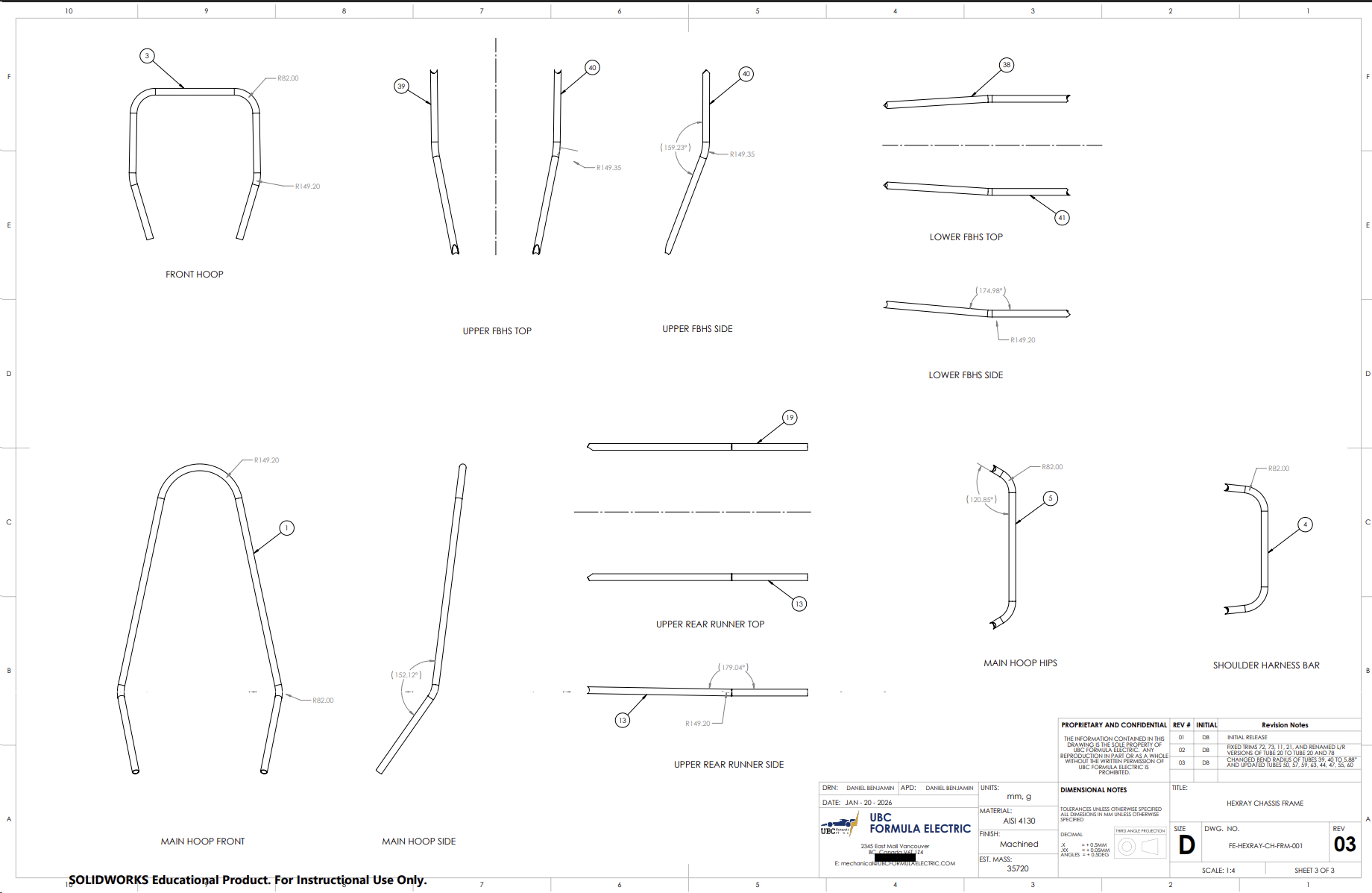 Chassis frame tube-detail drawing