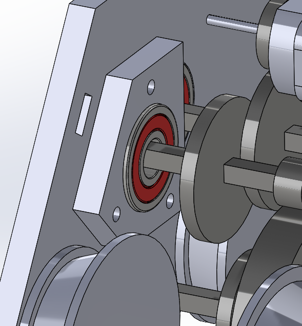 Offset bearing arrangement solving the gearbox's side-by-side clearance problem